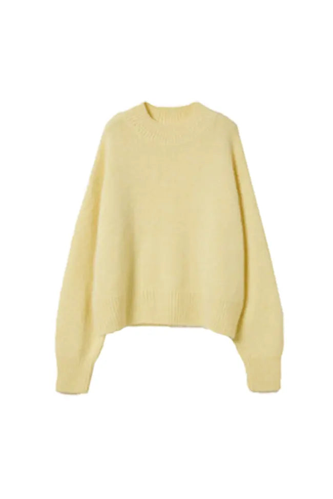 Oversized Half Mock Neck Wool Alpaca Sweater Fibflx