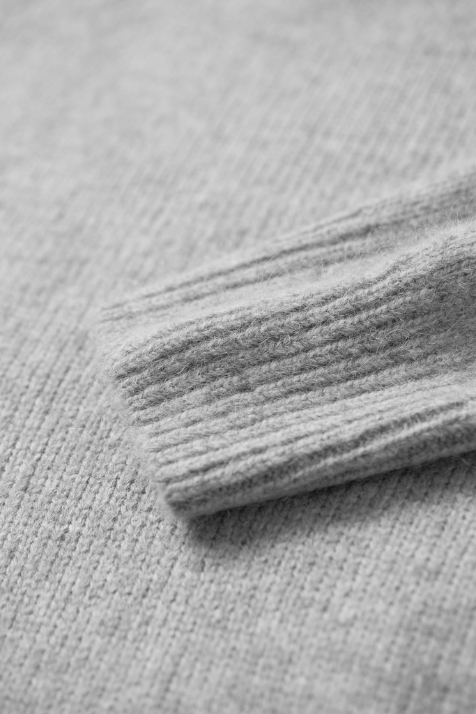 Oversized Half Mock Neck Wool Alpaca Sweater Fibflx