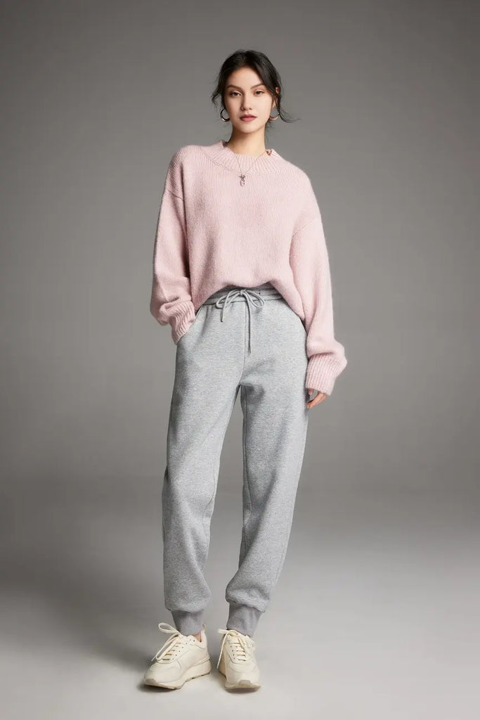 Oversized Half Mock Neck Wool Alpaca Sweater Fibflx