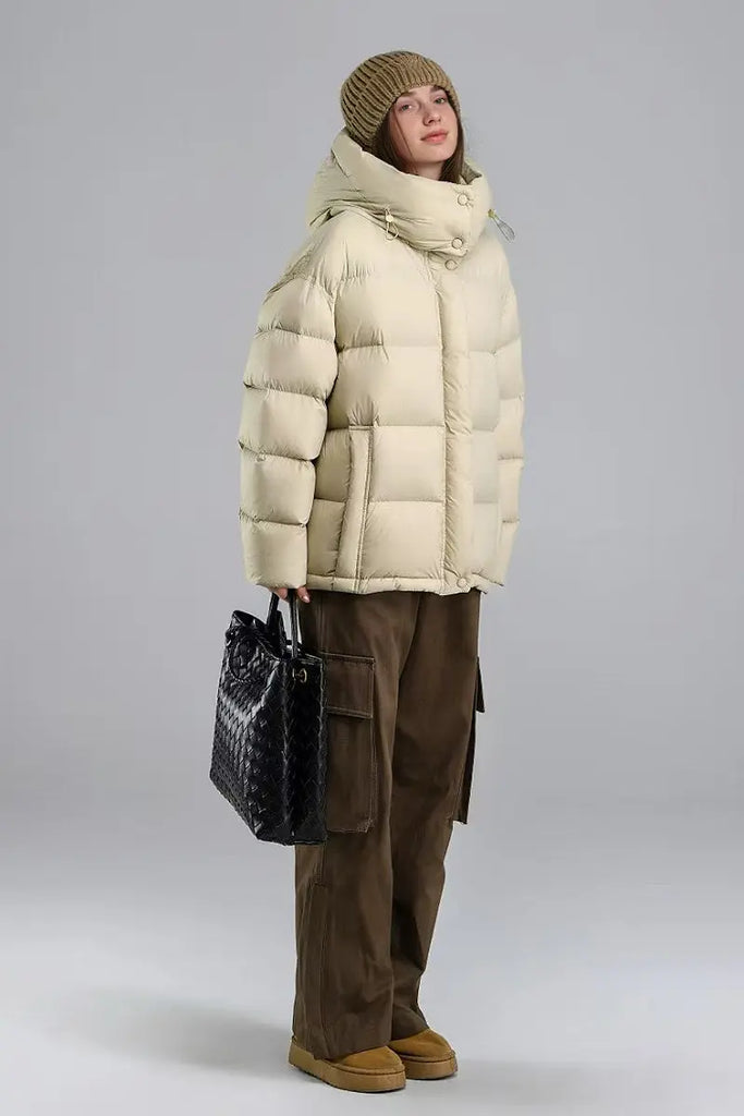 Fibflx Women's Oversized Hooded Down Puffer Jacket