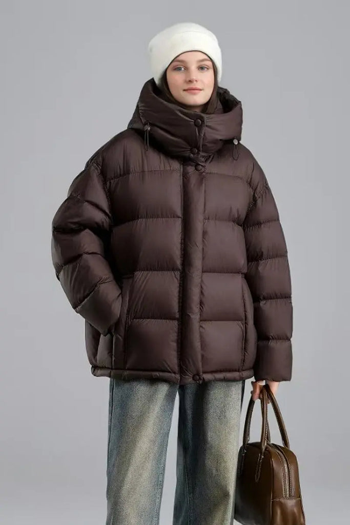 Fibflx Women's Oversized Hooded Down Puffer Jacket