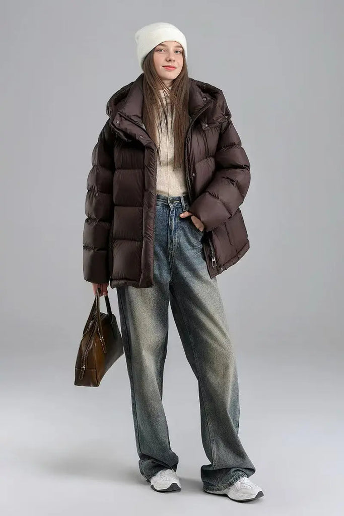 Fibflx Women's Oversized Hooded Down Puffer Jacket