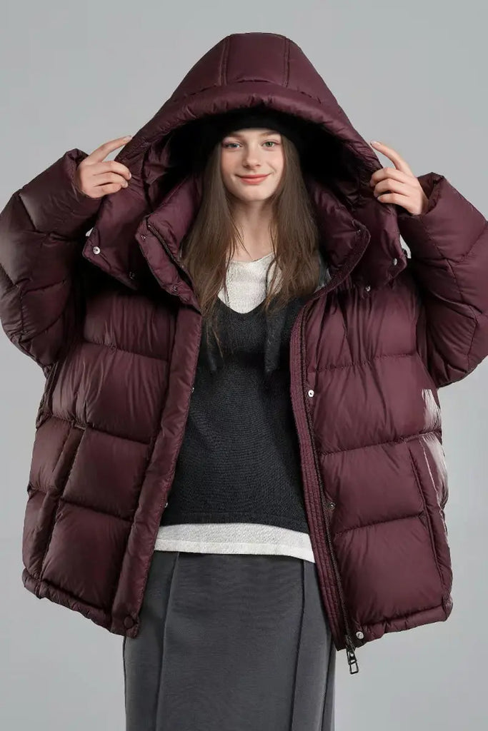 Fibflx Women's Oversized Hooded Down Puffer Jacket