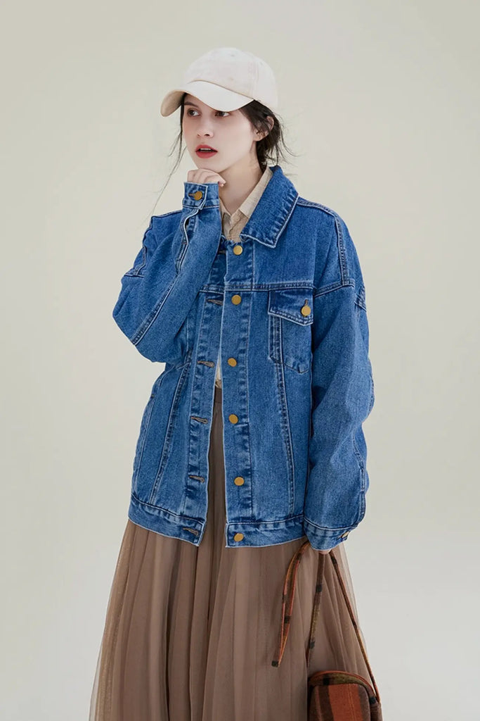 Oversized Long Denim Jacket Fibflx