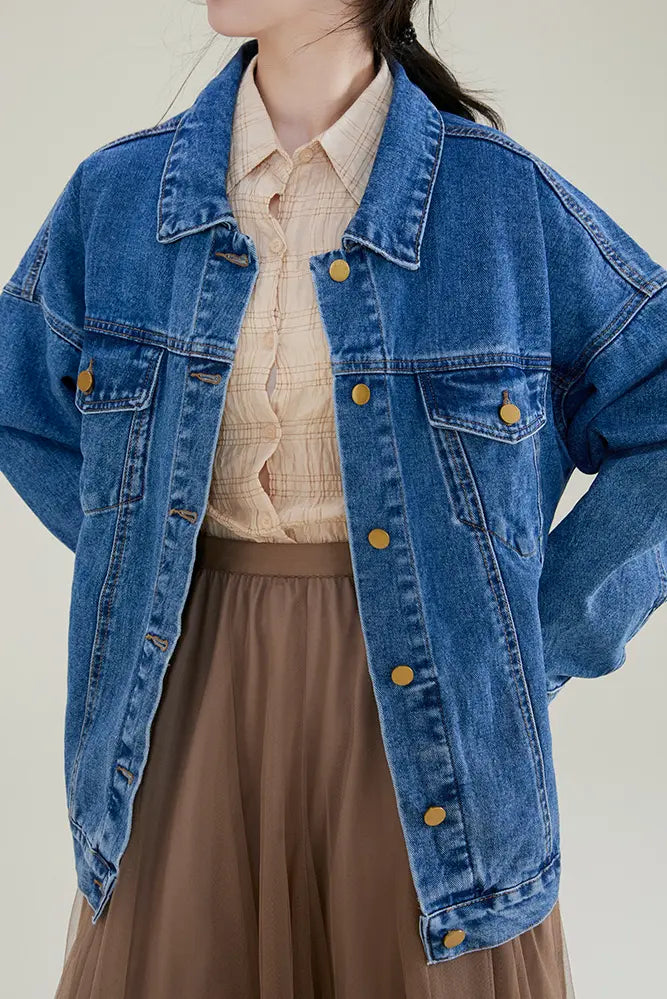 Oversized Long Denim Jacket Fibflx