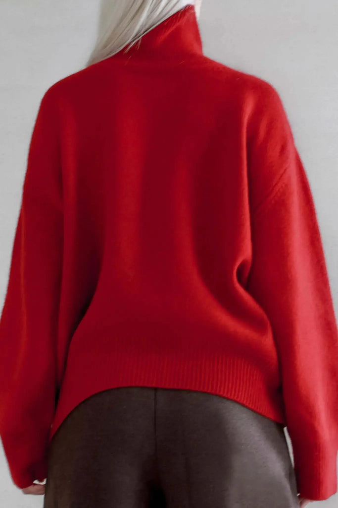 Fibflx Women's Oversized Turtleneck Sweater in Cashmere and Wool