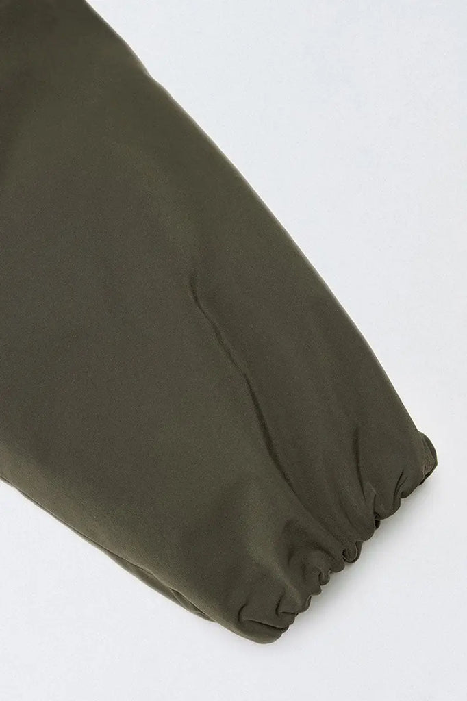 Fibflx Women's Oversized Water Repellent Puffer Bomber Coat with Detachable Fox Fur Collar