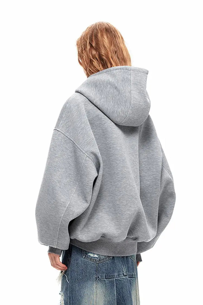 Fibflx Women's Oversized Zip Up Hoodie with Baggy Sleeve