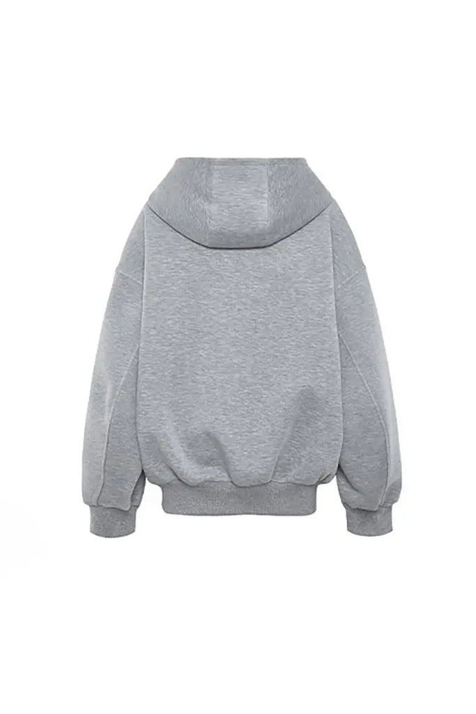 Fibflx Women's Oversized Zip Up Hoodie with Baggy Sleeve