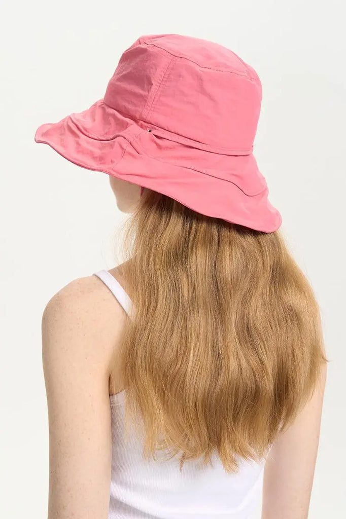 Fibflx Women's Packable Wide Brim Bucket Hat with Detachable Strap