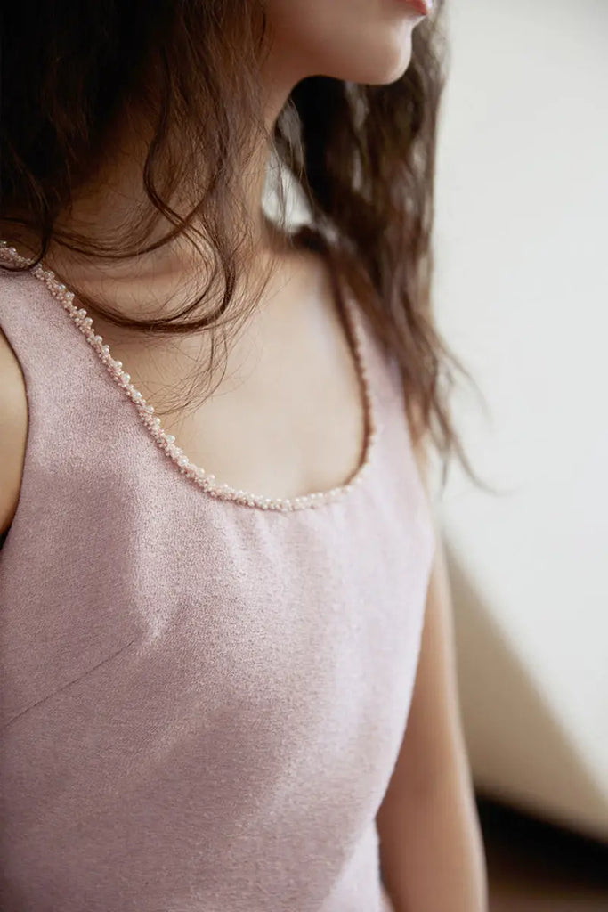 Pink Scoop-Neck Sleeveless Mini Dress  Fibflx