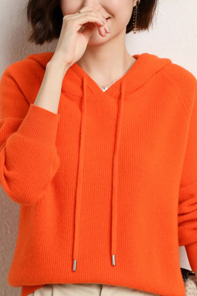 Relax Fit Merino Wool Hooded Sweater Fibflx