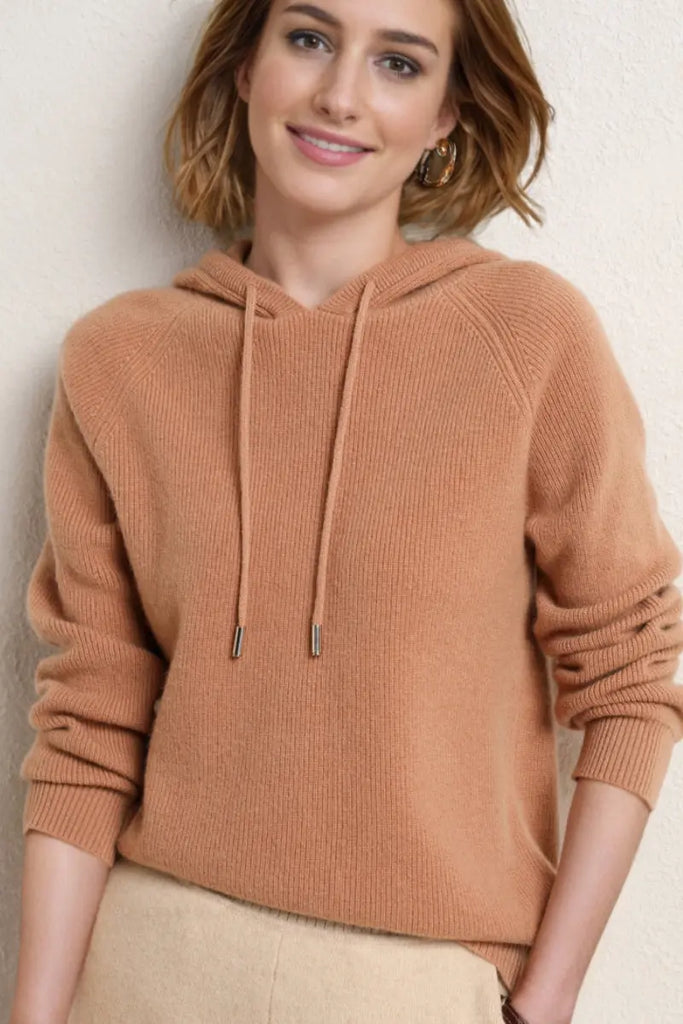 Relax Fit Merino Wool Hooded Sweater Fibflx