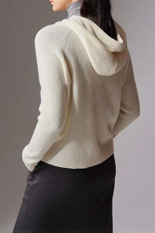 Relax Fit Merino Wool Hooded Sweater - Fibflx