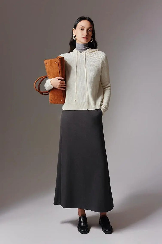 Relax Fit Merino Wool Hooded Sweater - Fibflx