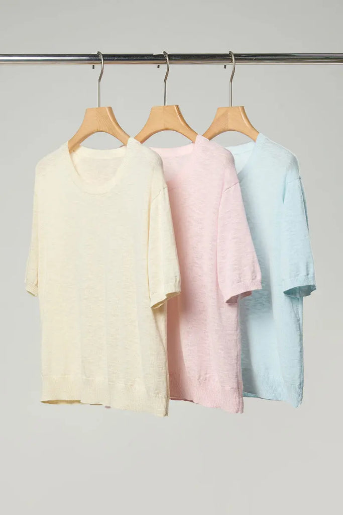 Relaxed Cotton-Linen Crewneck T-Shirt  Fibflx