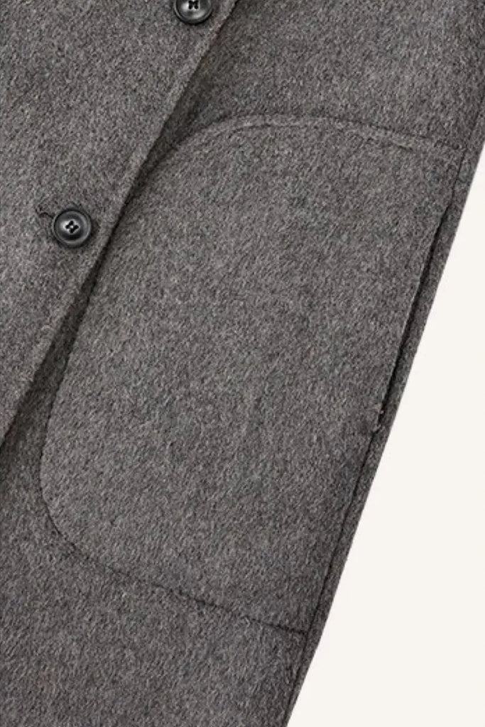 Fibflx Women's Reversible Double-Face Wool Blend Plaid Coat with Scarf