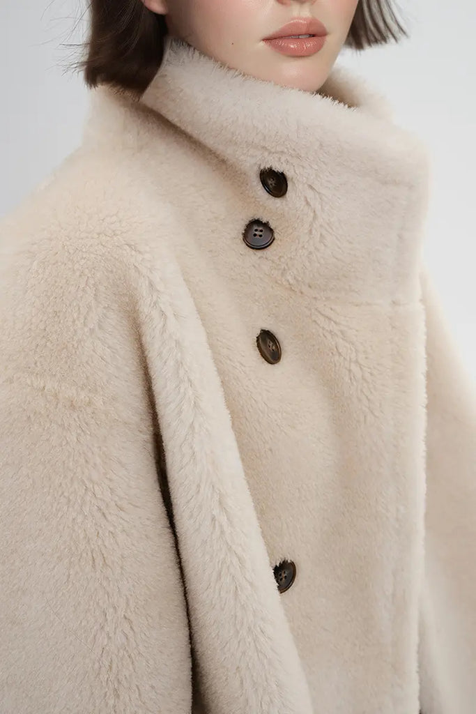 Fibflx Women's Reversible Genuine Shearling & Faux Suede Aviator Jacket