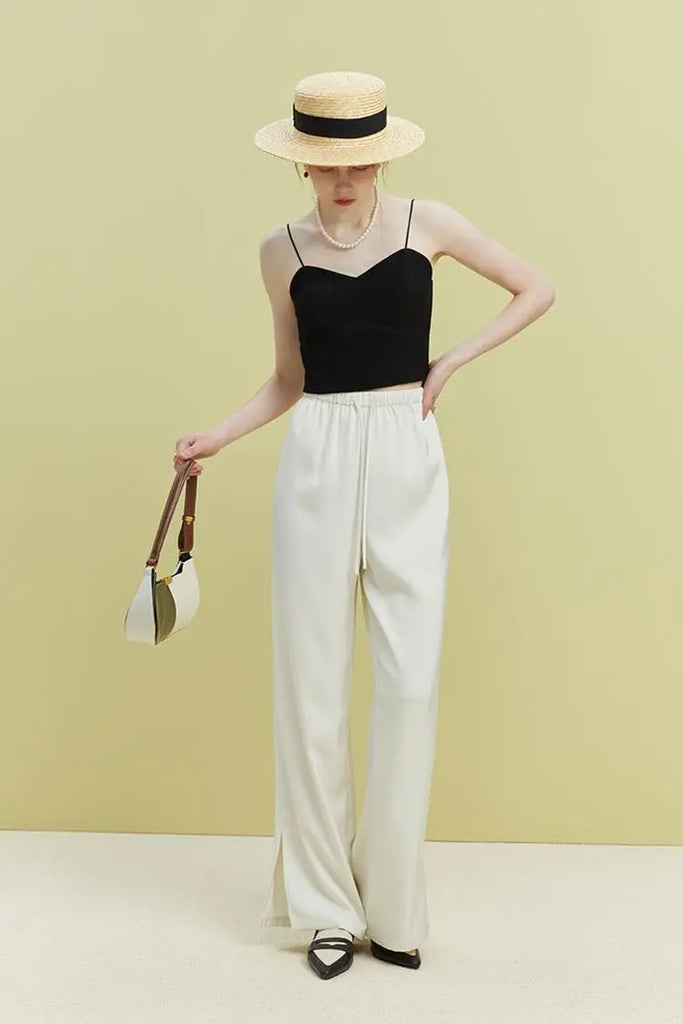 Fibflx Women's Ribbed Cropped Cami Top with Bra