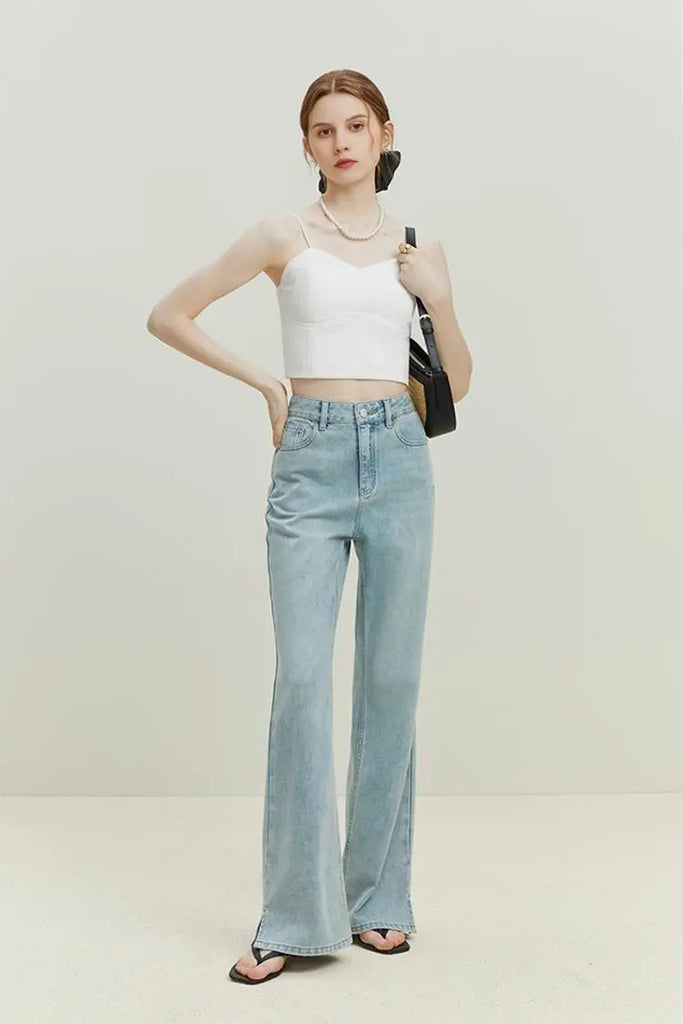 Fibflx Women's Ribbed Cropped Cami Top with Bra