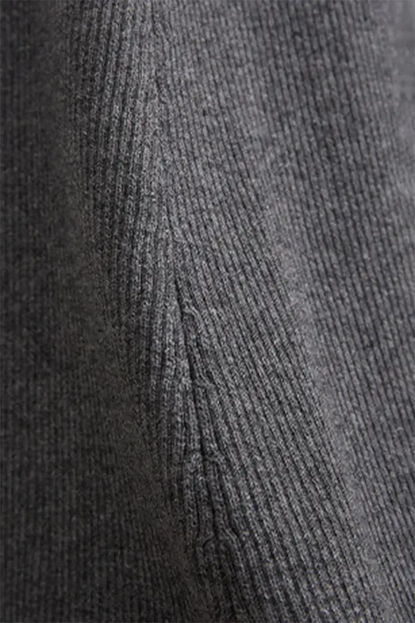 Ribbed Knit Washable Wool Skirt Fibflx