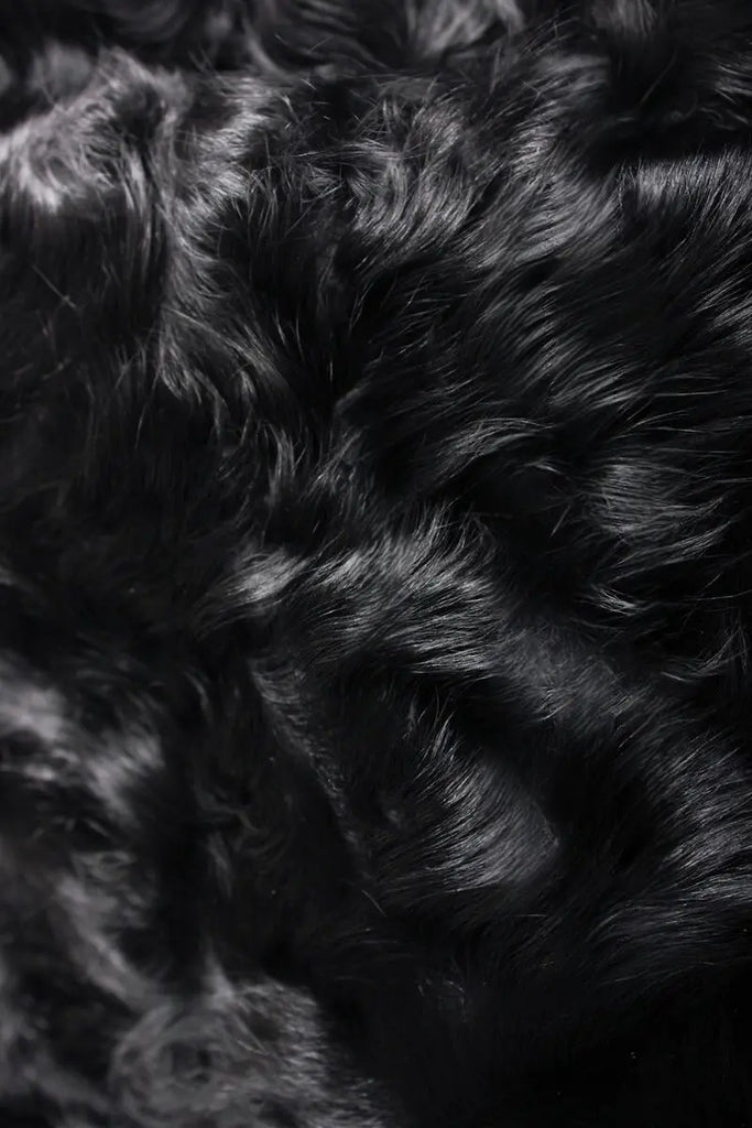 Fibflx Women's Collarless Mid-Length Sheepskin Shearling Coat with Leather Belt