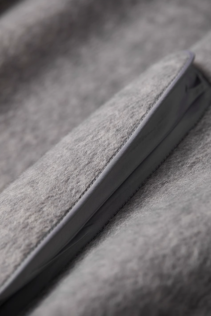 Silk Wool Blend Crewneck Cropped Jacket