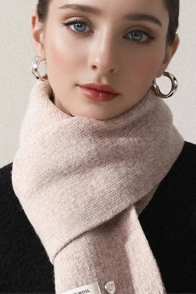 Fibflx Women's Soft 100 Wool Ribbed Knit Scarf