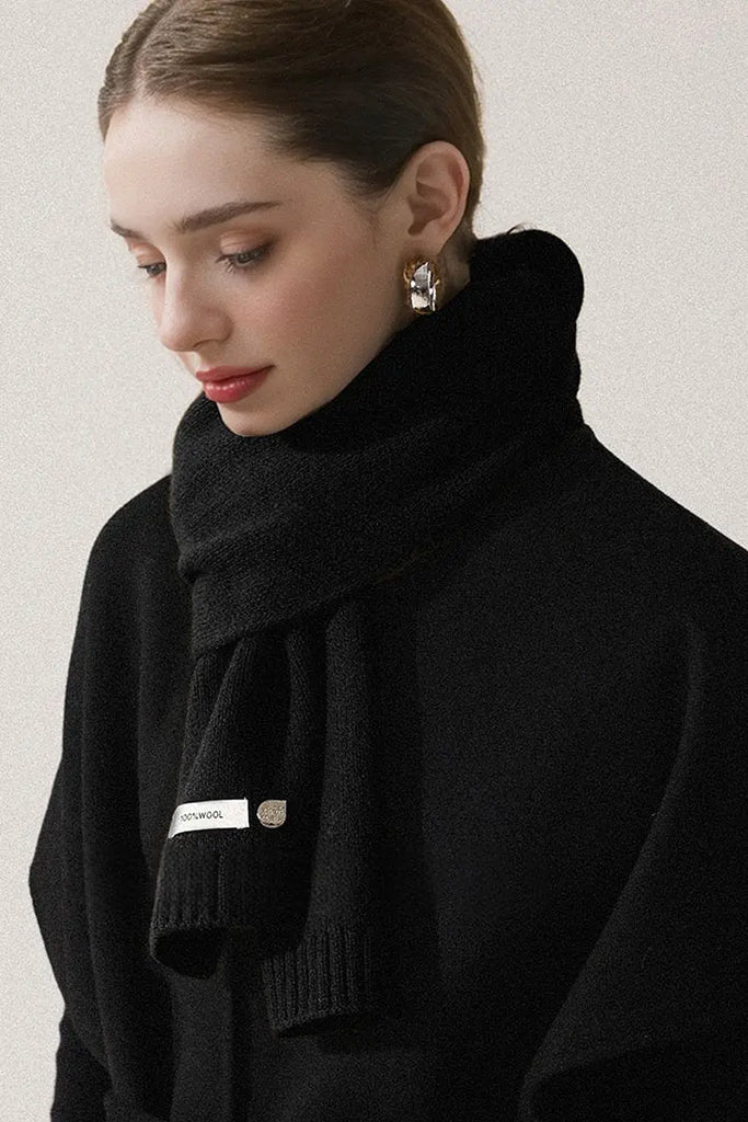 Fibflx Women's Soft 100 Wool Ribbed Knit Scarf