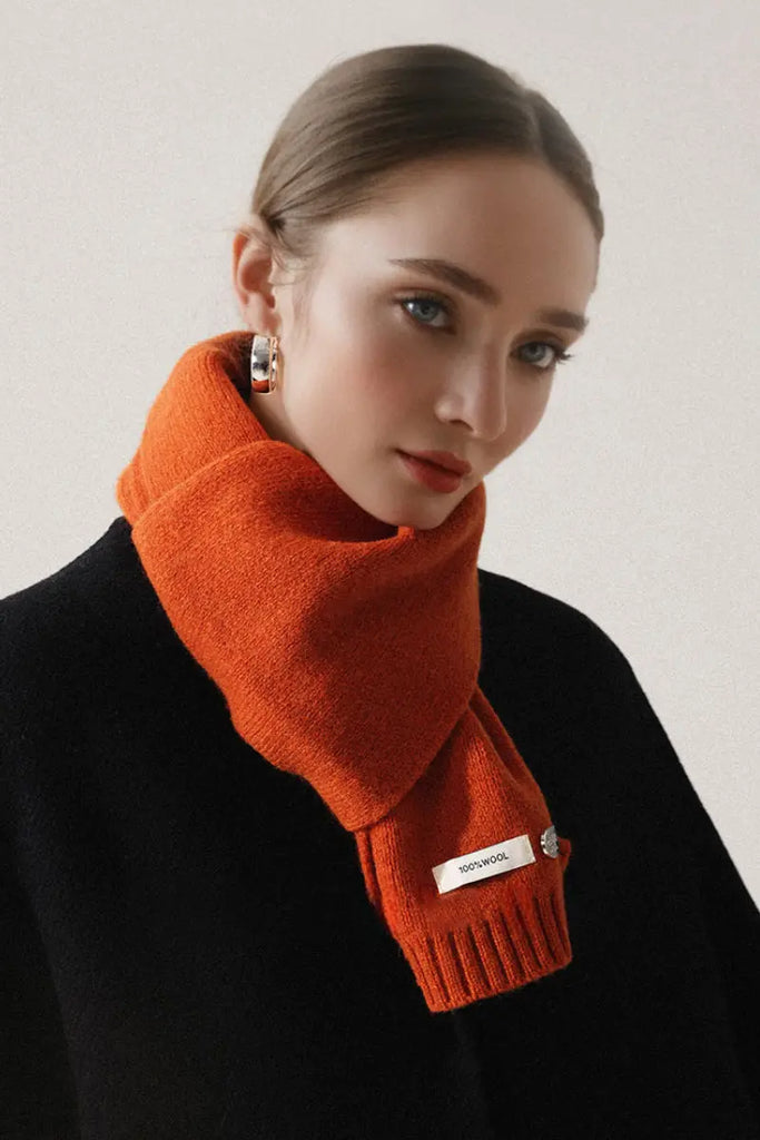 Fibflx Women's Soft 100 Wool Ribbed Knit Scarf