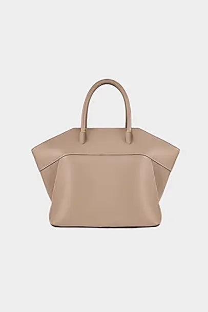 Soft Leather Top Handle Trapezoid Handbag Fibflx