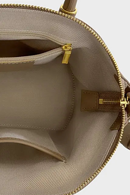 Soft Leather Top Handle Trapezoid Handbag Fibflx