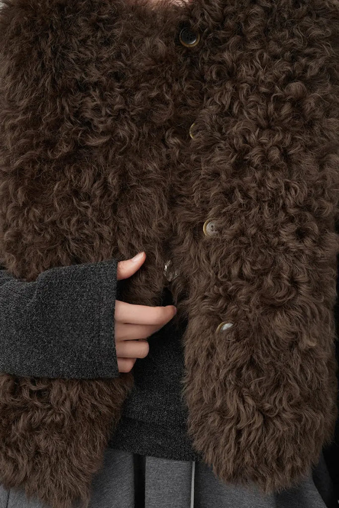 Fibflx Women's Spain Tigrado Sheepskin Shearling Leather Vest