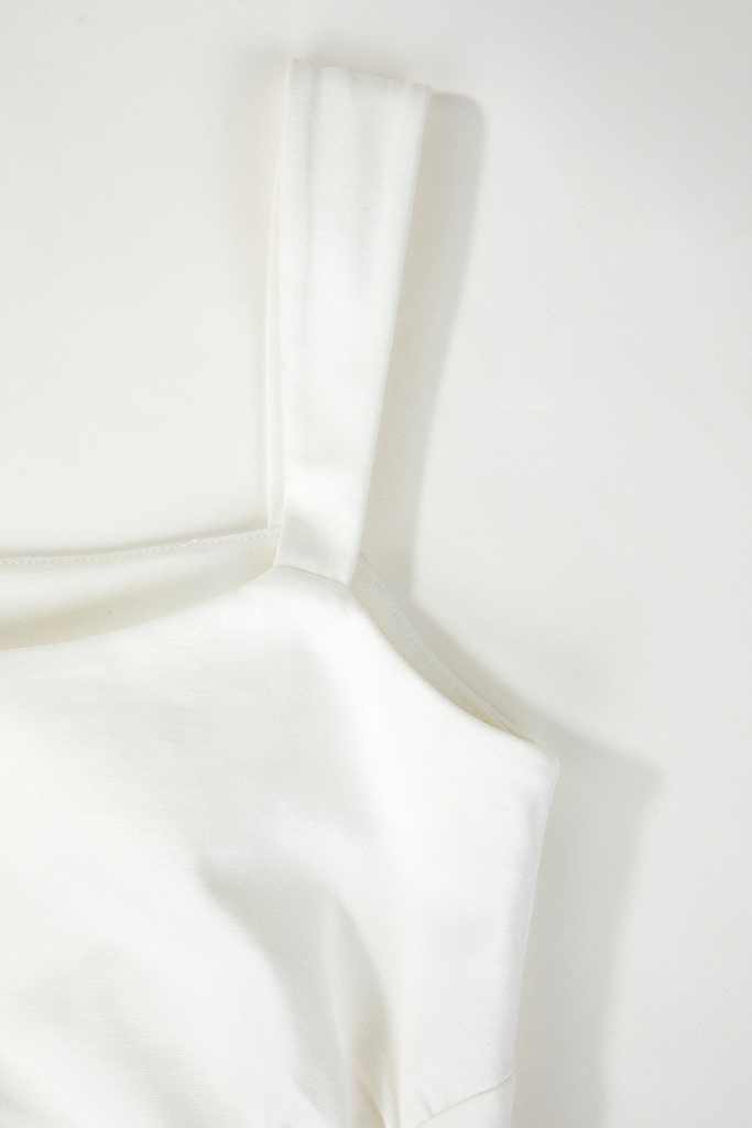 Fibflx Women's Square Neck Midi Dress with Pleated Waist