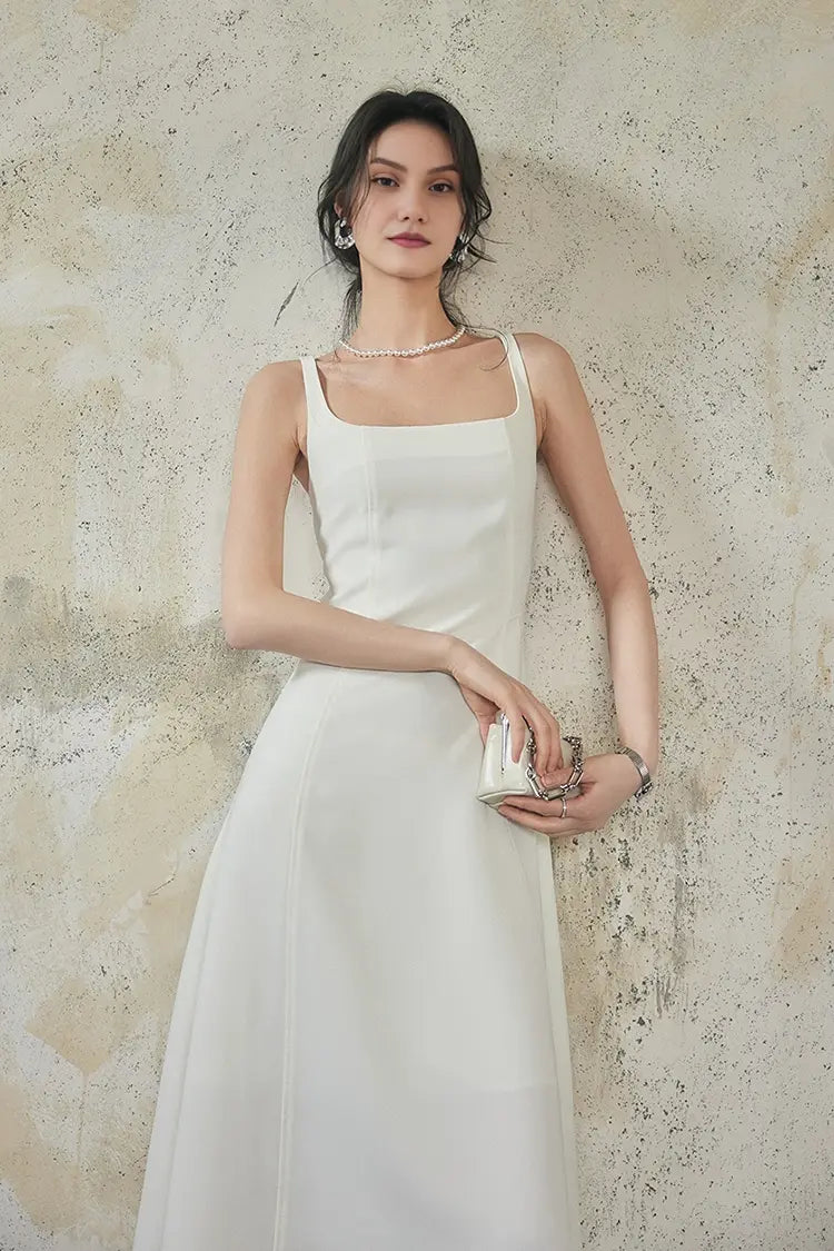 Fibflx Women's Graduation Square Neck Dress