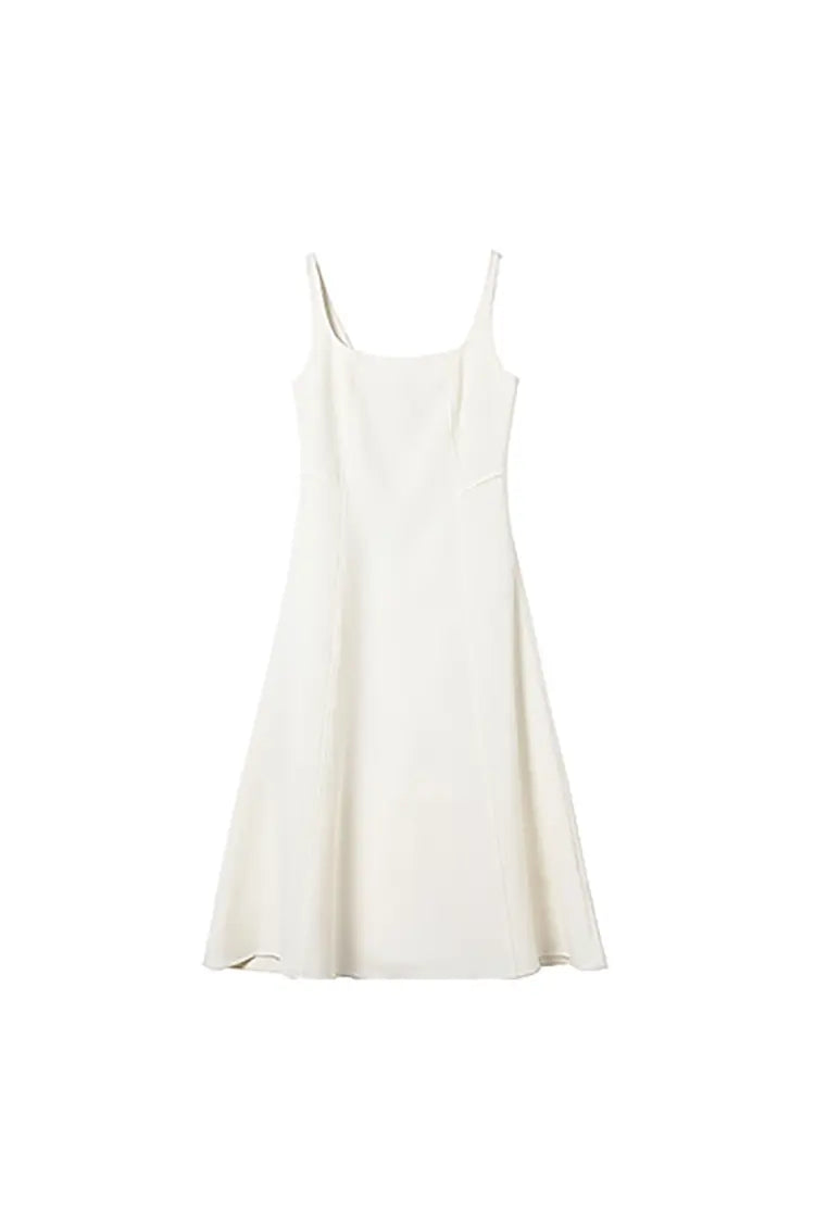 Square Neck White Graduation Dress M / Black / 93% Polyester 7% Spandex Square Neck White Graduation Dress M / Black / 93% Polyester 7% Spandex