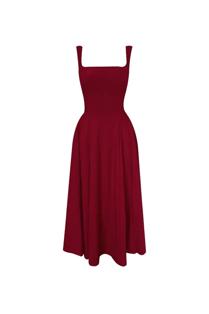 Square Neck White Graduation Dress - Fibflx