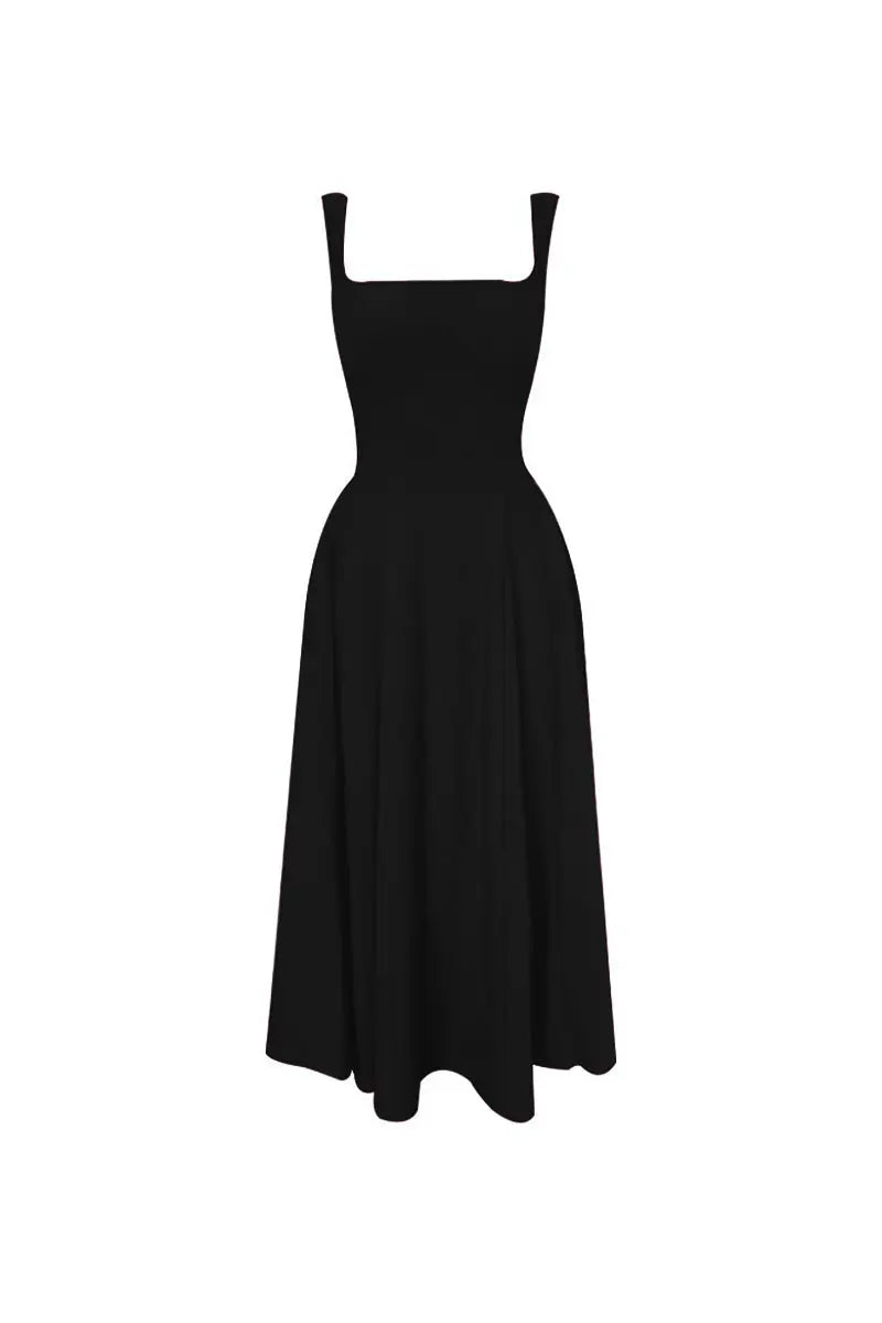 Square Neck White Graduation Dress M / Black / 93% Polyester 7% Spandex Square Neck White Graduation Dress M / Black / 93% Polyester 7% Spandex