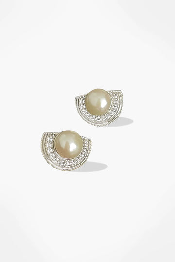 Sterling Silver Stud Earrings with Freshwater Pearls Fibflx