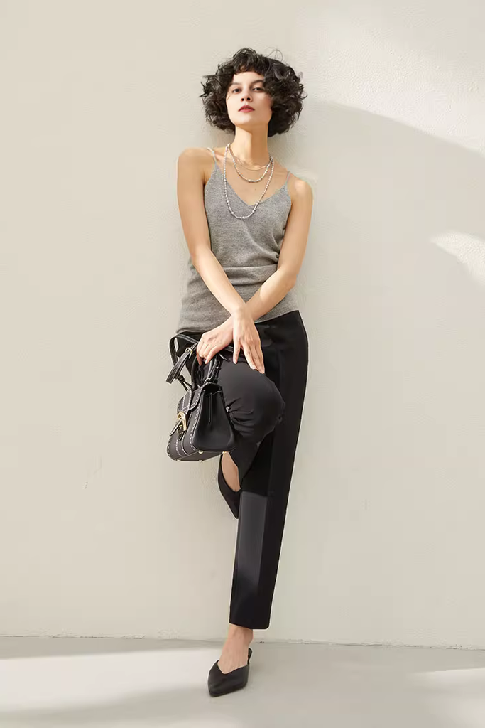 Strap Cashmere Tank Top - Fibflx