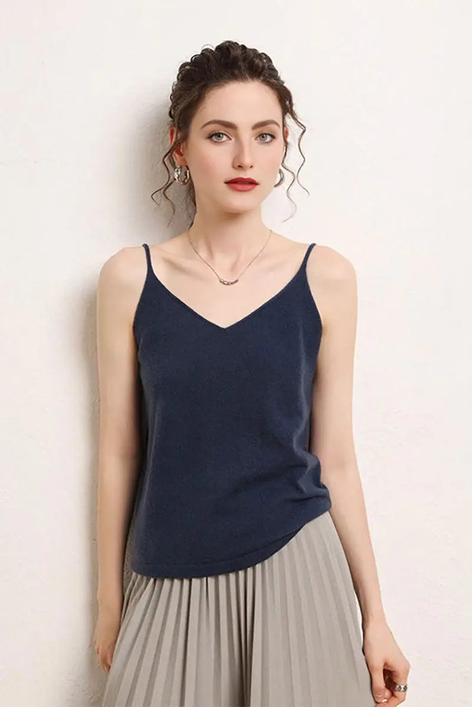 Strap Cashmere Tank Top - Fibflx