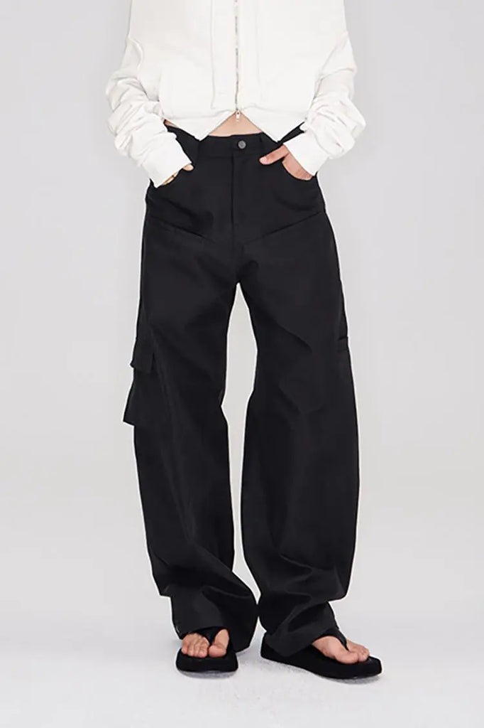 Fibflx Women's Structured Baggy Green Cargo Pants