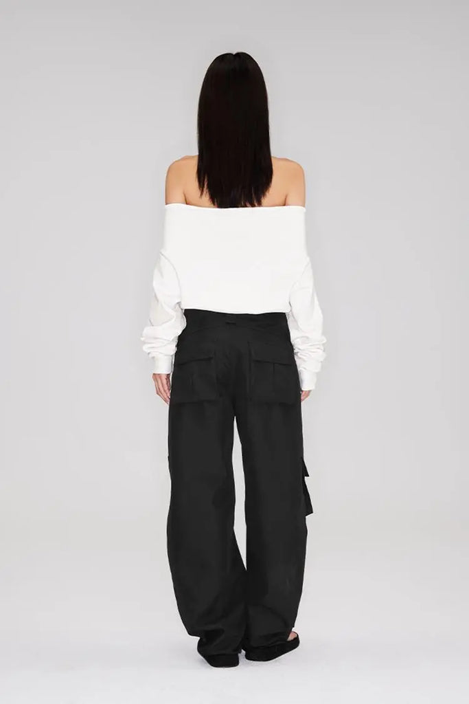 Fibflx Women's Structured Baggy Green Cargo Pants