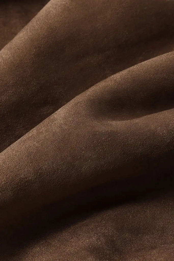 Fibflx Women's Faux Suede & Genuine Shearling Aviator Vest