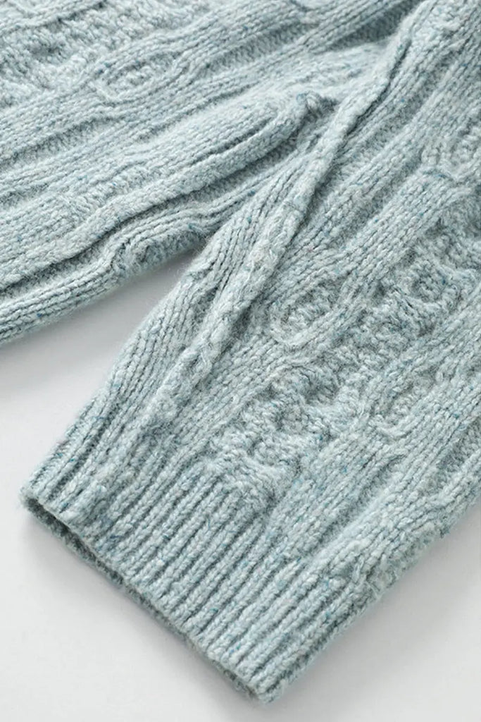 Fibflx Women's Super Chunky Cashmere Cable Knit Crewneck Sweater