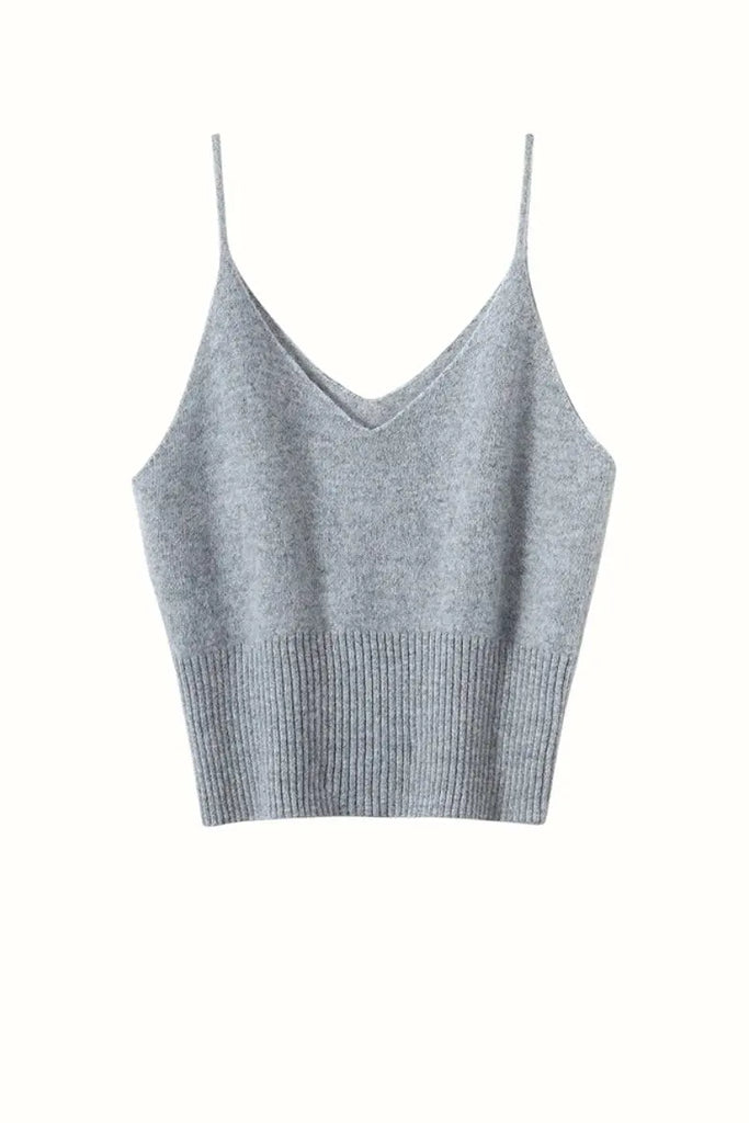 Fibflx Women's Supersoft 100 Albe Cashmere Cropped V-Neck Camisole