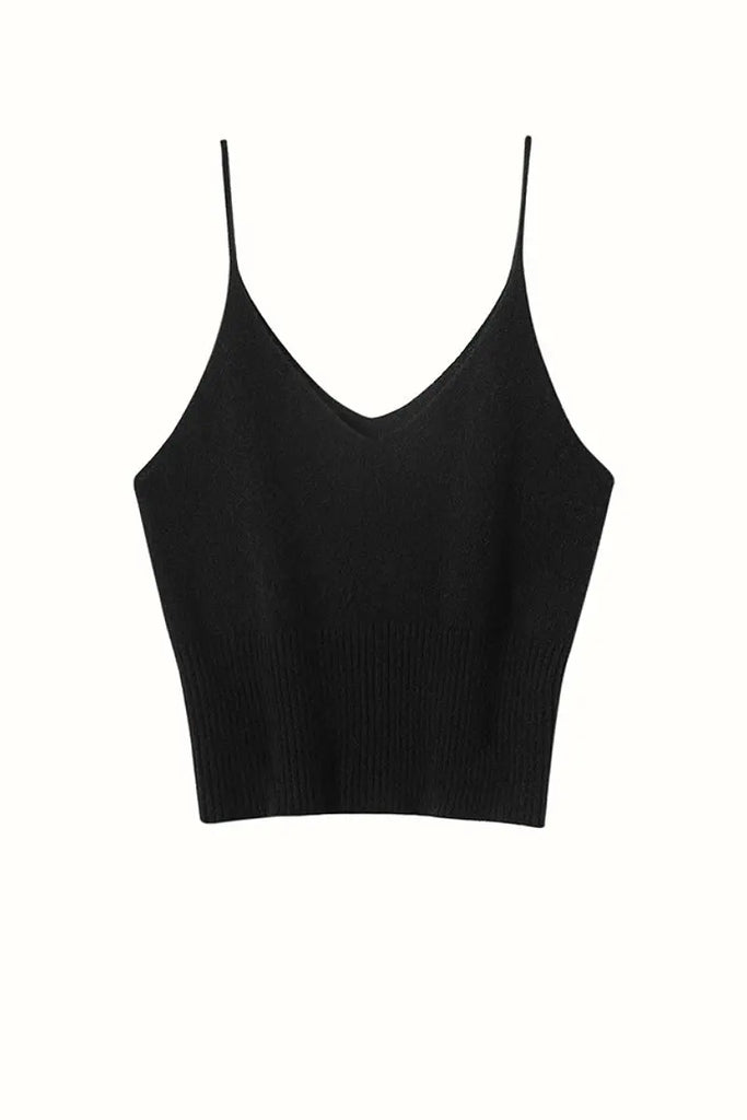 Fibflx Women's Supersoft 100 Albe Cashmere Cropped V-Neck Camisole