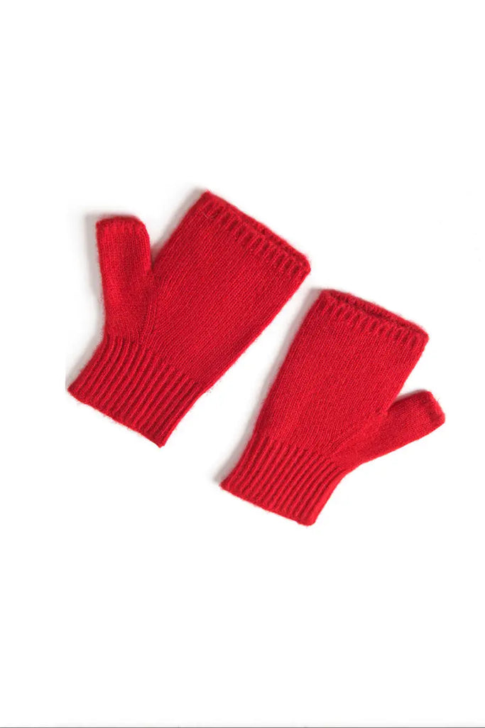 Fibflx Women's Thick Cashmere Cable Knit Fingerless Gloves