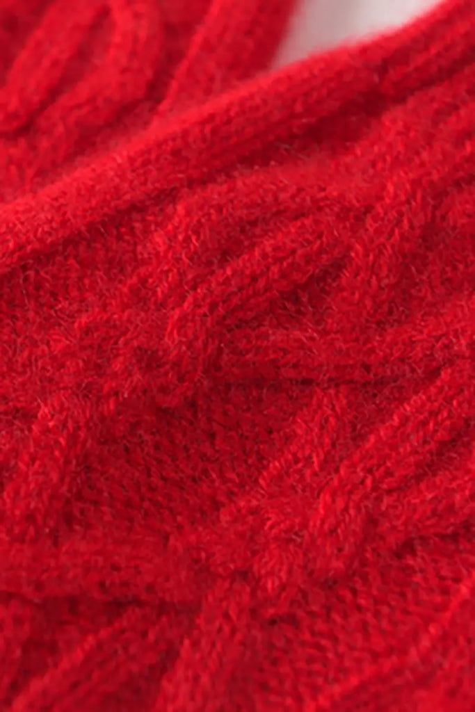 Fibflx Women's Thick Cashmere Cable Knit Fingerless Gloves