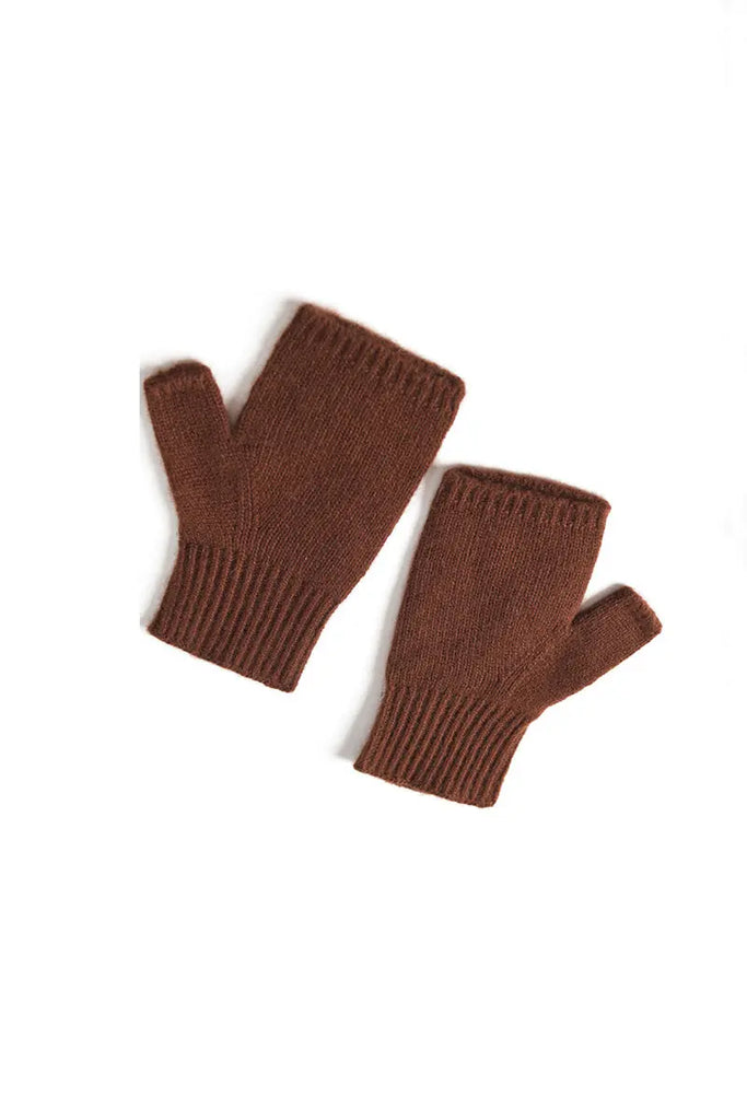 Fibflx Women's Thick Cashmere Cable Knit Fingerless Gloves